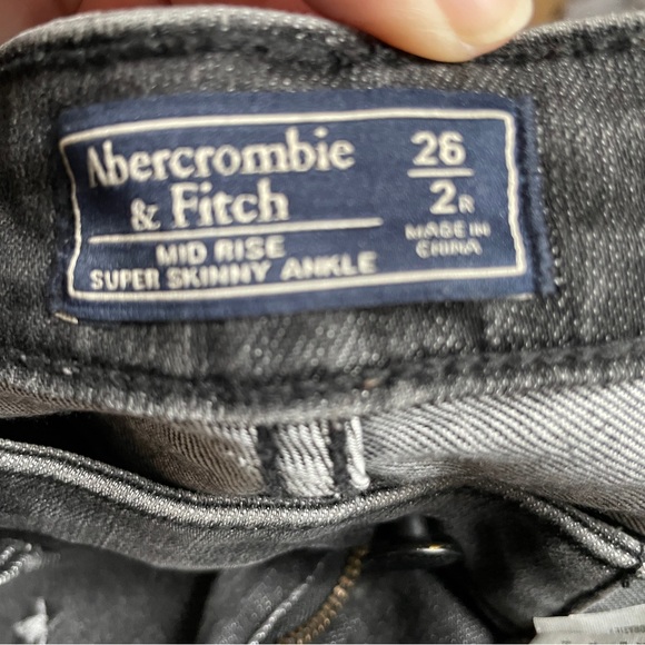 Abercrombie and Fitch jeans- Gray 2 regular super skinny ankle -star embellished - Picture 2 of 5
